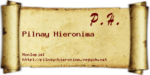 Pilnay Hieronima névjegykártya
